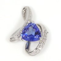 Pt900 プラチナ タンザナイト 1.73ct ダイヤモンド 0.14ct 　 ペンダント　ソーティング付　トップのみ　中古　美品　レディース　ジュエリー　 12月誕生石　ダイヤ　質屋