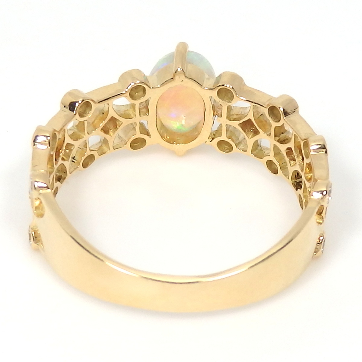 画像4: K18 ゴールド 　オパール 0.617ct　ダイヤモンド 0.31ct　指輪 中古　美品　新品仕上済　レディース　ジュエリー　ダイヤ　リング　質屋　10月誕生石