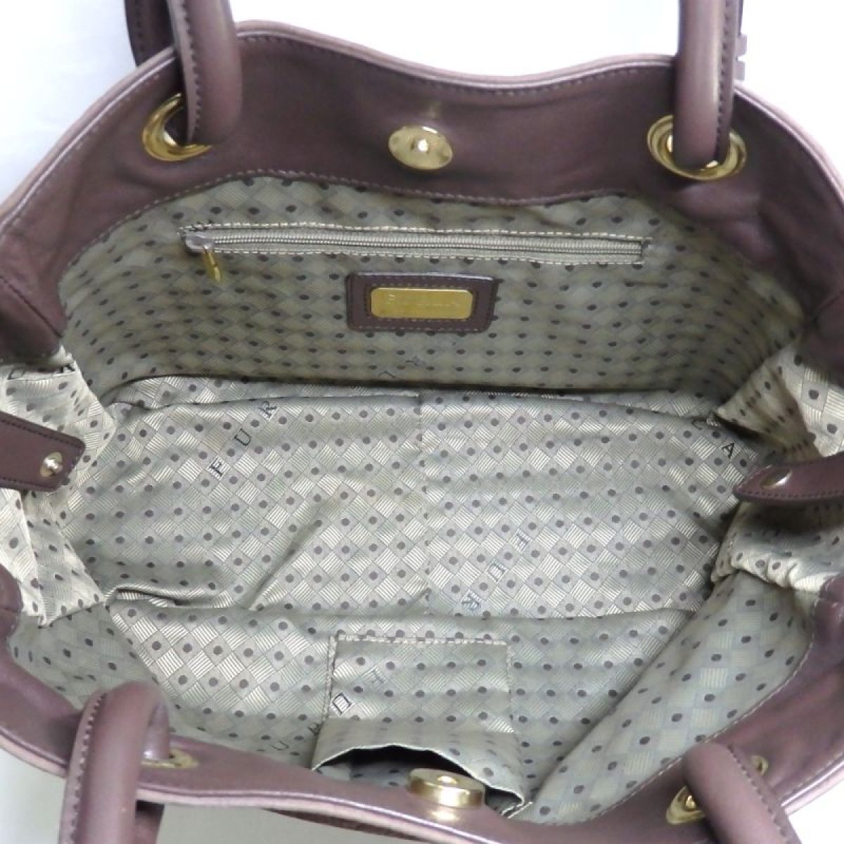画像4: 【FURLA】　フルラ ハンドバッグ　トートバッグ 　レザー　型押し　ブラウン　中古 　質屋　バッグ　レディース