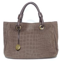 【FURLA】　フルラ ハンドバッグ　トートバッグ 　レザー　型押し　ブラウン　中古 美品　質屋　バッグ　レディース