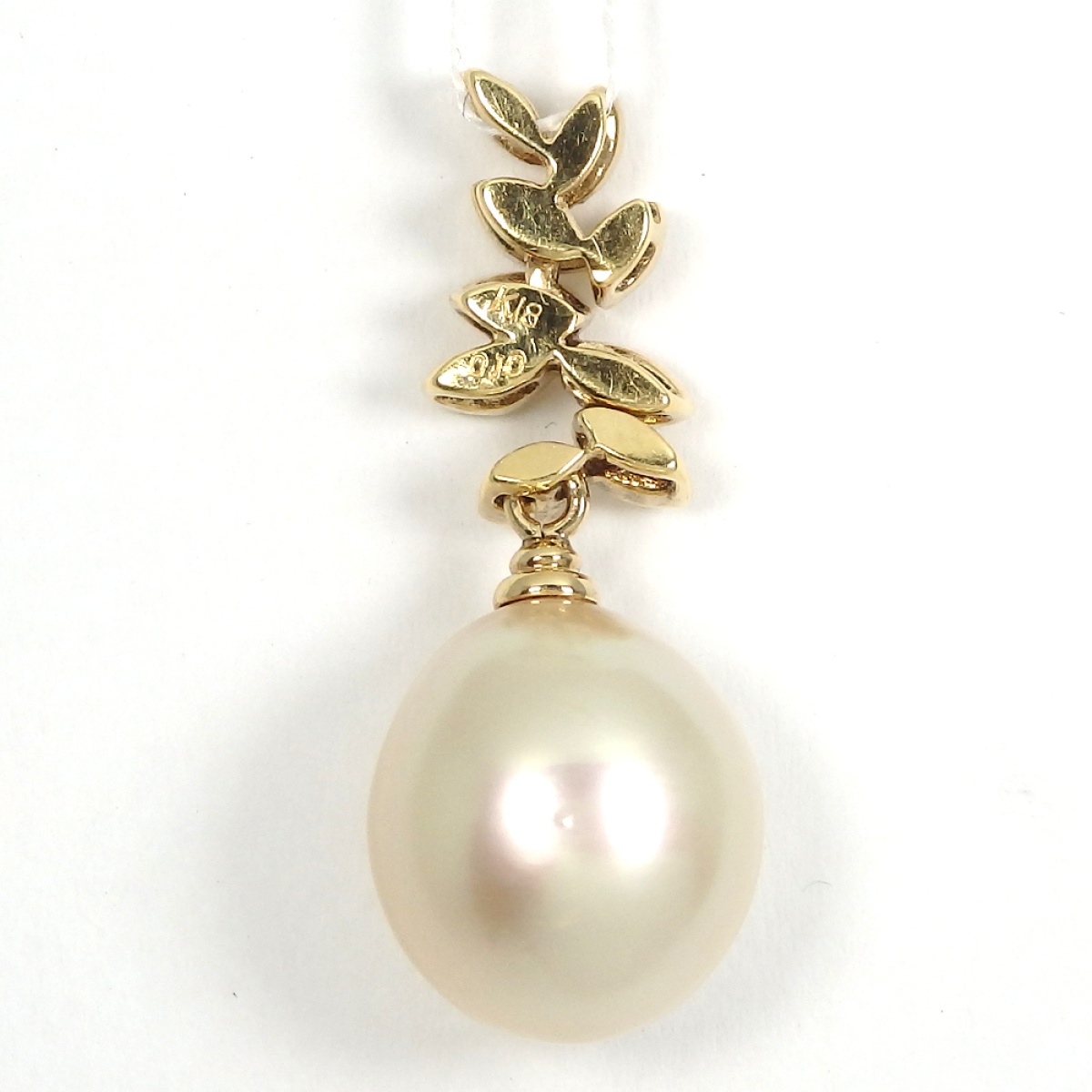 画像4: K18 ゴールド　パール　真珠　約11mm ダイヤ：0.10ct　 ペンダント　トップのみ　中古　美品　レディース　ジュエリー　6月誕生石