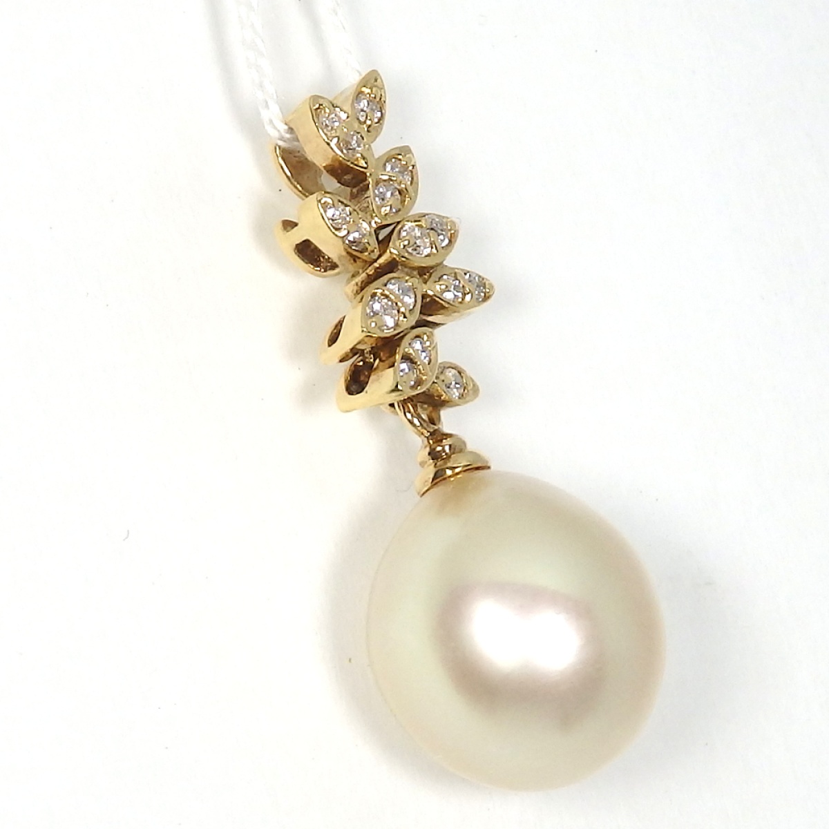 画像2: K18 ゴールド　パール　真珠　約11mm ダイヤ：0.10ct　 ペンダント　トップのみ　中古　美品　レディース　ジュエリー　6月誕生石