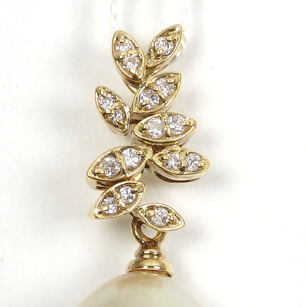 画像3: K18 ゴールド　パール　真珠　約11mm ダイヤ：0.10ct　 ペンダント　トップのみ　中古　美品　レディース　ジュエリー　6月誕生石