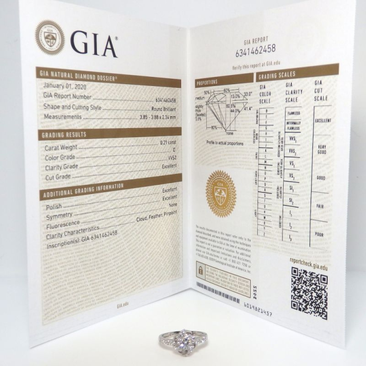 画像5: Pt950 プラチナ ダイヤモンド 0.21ct 0.35ct　指輪　GIA ソーティング　D VVS2 EX　中古　美品　新品仕上済　レディース　ジュエリー　ダイヤ　リング　質屋