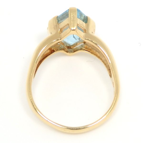 画像4: K18 ゴールド  YG　イエローゴールド　ブルートパーズ　6.14ct　大粒　指輪　美品　中古　レディース　ジュエリー　11月誕生石　リング　質屋
