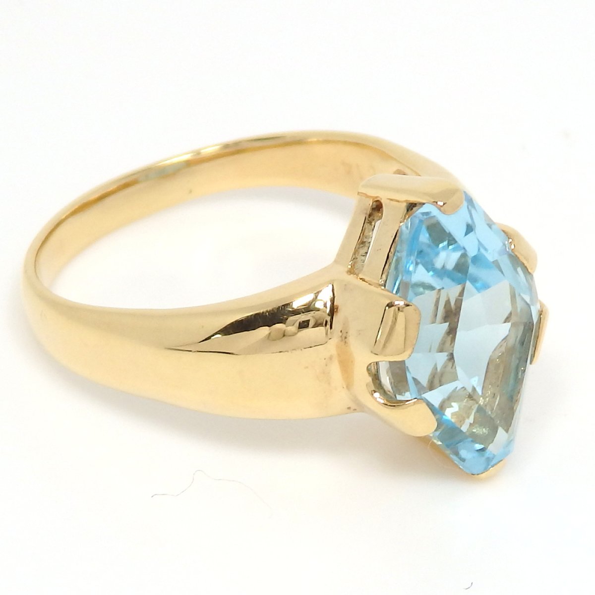 画像3: K18 ゴールド  YG　イエローゴールド　ブルートパーズ　6.14ct　大粒　指輪　美品　中古　レディース　ジュエリー　11月誕生石　リング　質屋