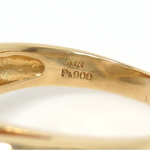 画像5: K18　ゴールド Pt900 プラチナ　シトリン　ダイヤモンド 0.08ct 　指輪　中古　美品　ジュエリー レディース　ダイヤ　リング 11月誕生石　シトリン　トリリアント　質屋