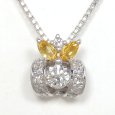 画像1: Pt900 プラチナ 　ダイヤモンド　0.25ct　0.10ct　シトリン　0.26ct ペンダント付ネックレス　中古　美品　レディース　ジュエリー　ダイヤ　質屋 (1)