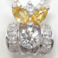 画像3: Pt900 プラチナ 　ダイヤモンド　0.25ct　0.10ct　シトリン　0.26ct ペンダント付ネックレス　中古　美品　レディース　ジュエリー　ダイヤ　質屋 (3)