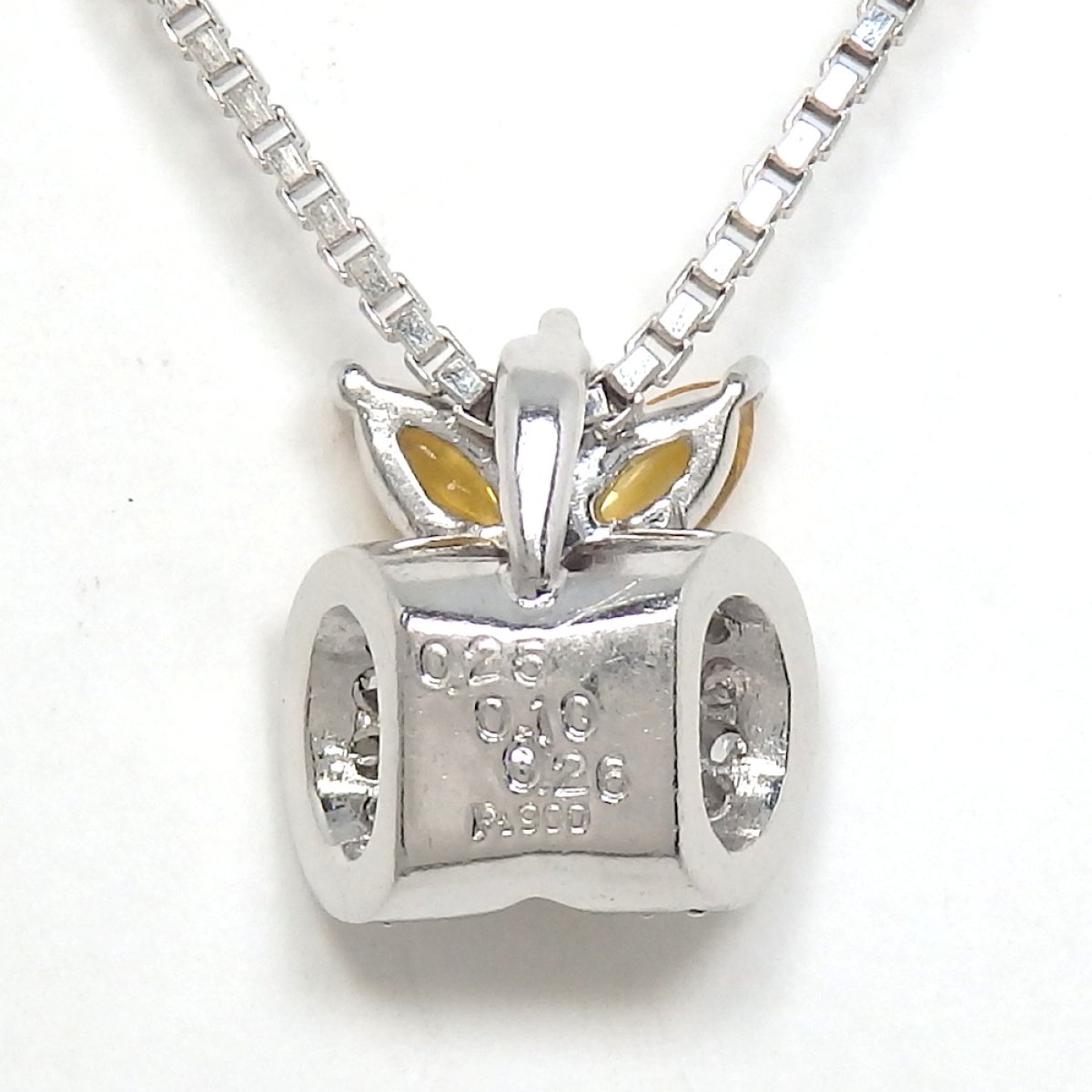 画像4: Pt900 プラチナ 　ダイヤモンド　0.25ct　0.10ct　シトリン　0.26ct ペンダント付ネックレス　中古　美品　レディース　ジュエリー　ダイヤ　質屋