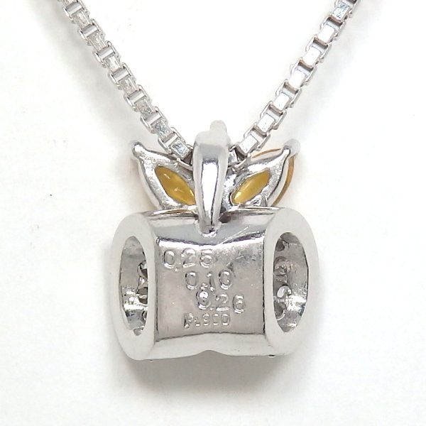 画像4: Pt900 プラチナ 　ダイヤモンド　0.25ct　0.10ct　シトリン　0.26ct ペンダント付ネックレス　中古　美品　レディース　ジュエリー　ダイヤ　質屋