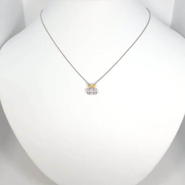 画像5: Pt900 プラチナ 　ダイヤモンド　0.25ct　0.10ct　シトリン　0.26ct ペンダント付ネックレス　中古　美品　レディース　ジュエリー　ダイヤ　質屋