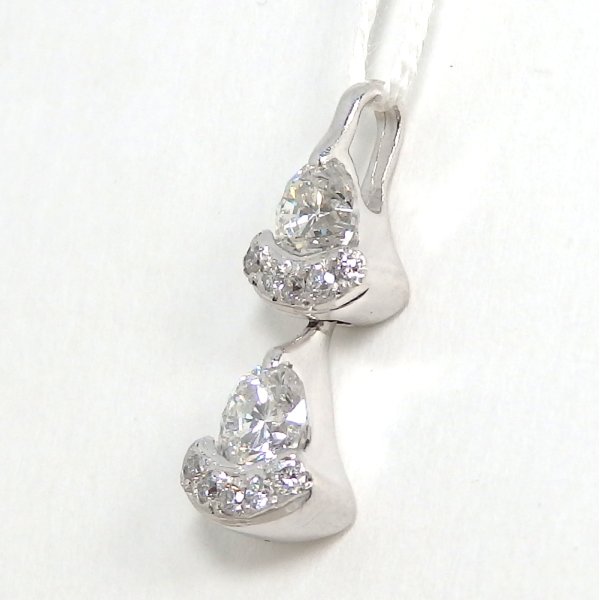 画像2: Pt プラチナ 　ダイヤモンド 0.21ct 0.22ct 0.05ct ペンダント　トップ　中古　美品　レディース　ジュエリー　トップのみ　ダイヤ　質屋