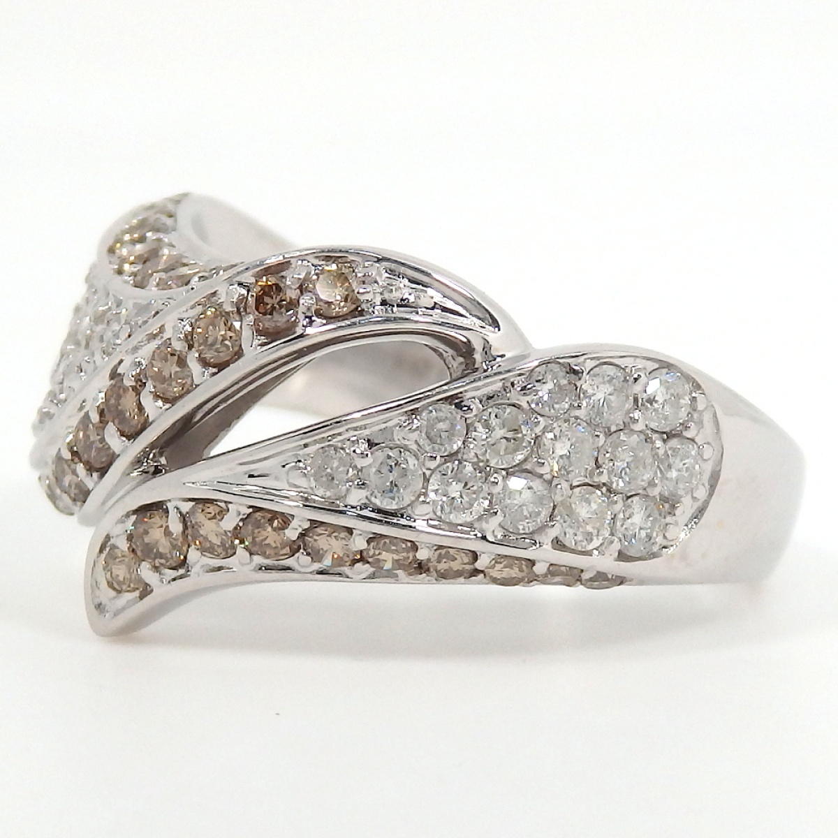 画像2: K18 WG ホワイトゴールド　ダイヤモンド　1.00ct　指輪　中古　美品 　リング　新品仕上済　レディース　ジュエリー　ブラウンダイヤ　質屋　4月誕生石