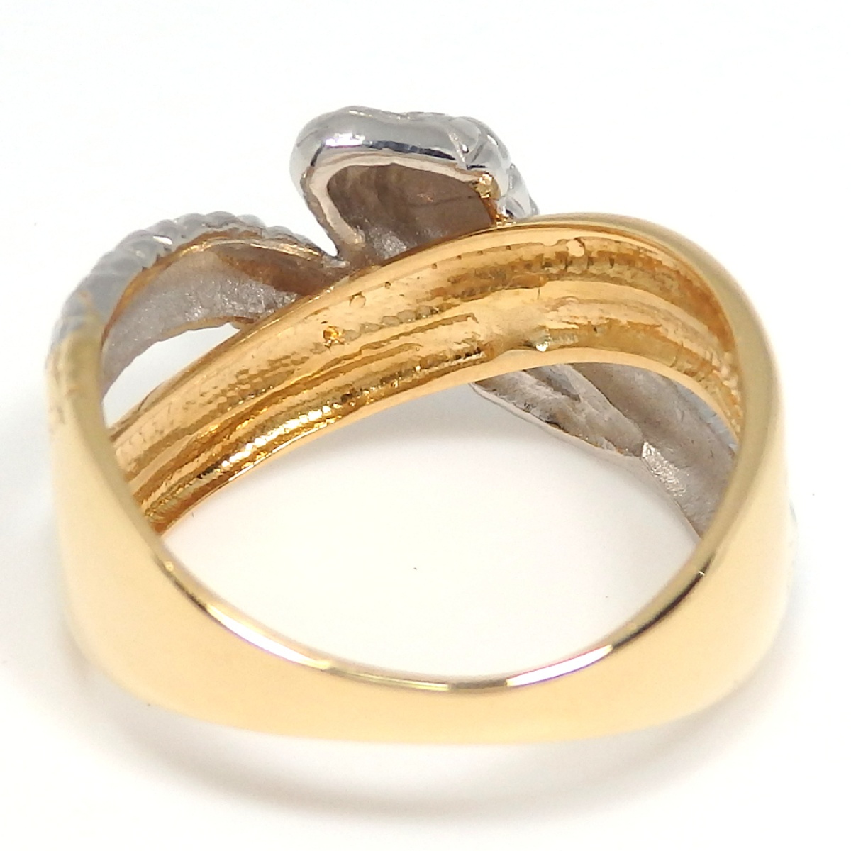 画像5: K18 ゴールド　Pt900 プラチナ　ダイヤモンド　ヘビ型　指輪　中古　美品　新品仕上済　リング　ダイヤ　質屋　 蛇　へび　4月誕生石