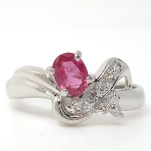 Pt850 プラチナ　ルビー 0.46ct ダイヤモンド 0.08ct 指輪 中古　美品　仕上済　レディース　ジュエリー　ダイヤ　リング　質屋
