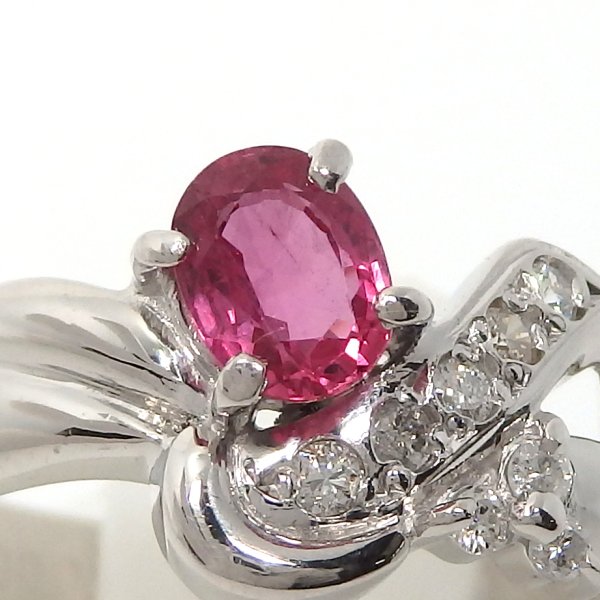 画像2: Pt850 プラチナ　ルビー 0.46ct ダイヤモンド 0.08ct 指輪 中古　美品　仕上済　レディース　ジュエリー　ダイヤ　リング　質屋