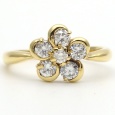 画像1: K18 ゴールド　ダイヤモンド 0.50ct　指輪　フラワー　 中古　美品　レディース　ジュエリー　ダイヤ　リング　質屋 (1)