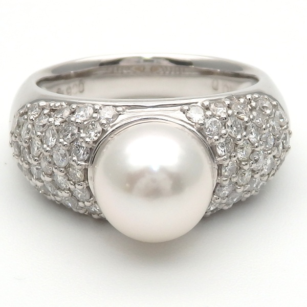 画像2: Pt900 プラチナ　 真珠 8.5ｍｍ　ダイヤモンド 1.00ct 指輪 　パール　 中古　美品　レディース　ジュエリー　ダイヤ 1カラット　リング　質屋　6月誕生石