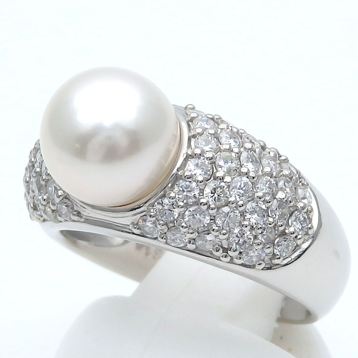 画像1: Pt900 プラチナ　 真珠 8.5ｍｍ　ダイヤモンド 1.00ct 指輪 　パール　 中古　美品　レディース　ジュエリー　ダイヤ 1カラット　リング　質屋　6月誕生石