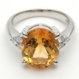 画像3: Pt900 プラチナ シトリン 4.88ct 　ダイヤモンド 0.22ct　指輪　ソーティング付　中古　美品　新品仕上済　レディース　ダイヤ　ジュエリー　シトリントパーズ　　黄水晶　リング　質屋　11月誕生石 (3)