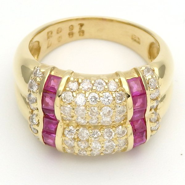 画像4: K18 ゴールド  K18YG　イエローゴールド　ルビー 0.97ct ダイヤモンド 0.83ct　指輪　中古　美品　新品仕上済　リング　ダイヤ　レディース　質屋　 7月誕生石