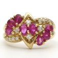 画像1: K18 ゴールド K18YG　イエローゴールド　 ルビー 1.52ct ダイヤモンド 0.22ct　指輪　中古　美品　仕上済　リング　ダイヤ　レディース　質屋　 7月誕生石 (1)