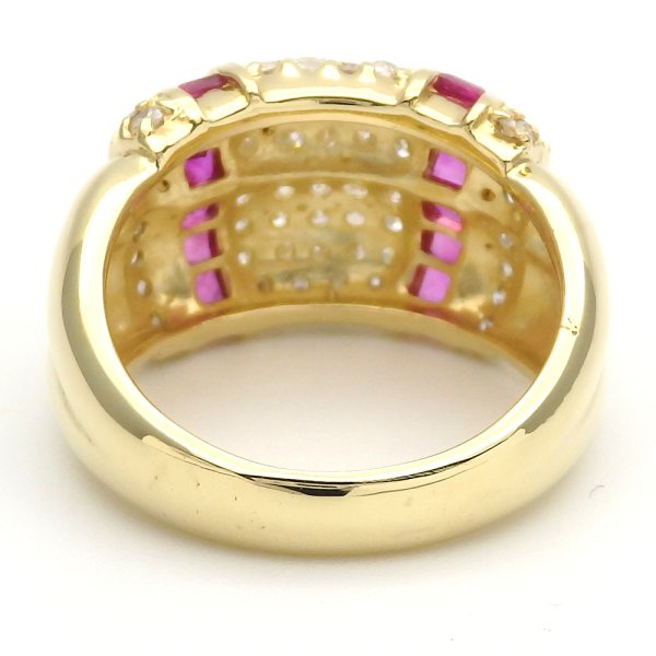 画像3: K18 ゴールド  K18YG　イエローゴールド　ルビー 0.97ct ダイヤモンド 0.83ct　指輪　中古　美品　新品仕上済　リング　ダイヤ　レディース　質屋　 7月誕生石