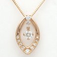 画像1: K18 ゴールド　ダイヤモンド 計0.54ct　ペンダント付ネックレス　中古　美品　レディース　ジュエリー　揺れる　ペンダント ダイヤ　質屋 (1)