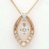 K18 ゴールド　ダイヤモンド 計0.54ct　ペンダント付ネックレス　中古　美品　レディース　ジュエリー　揺れる　ペンダント ダイヤ　質屋