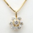 画像1: K18 ゴールド　ダイヤモンド 1.00ct　ペンダント付ネックレス　中古　美品　レディース　ジュエリー　ダイヤ 　1カラット　フラワー　750　ウノアエレ　ペンダント　質屋 (1)