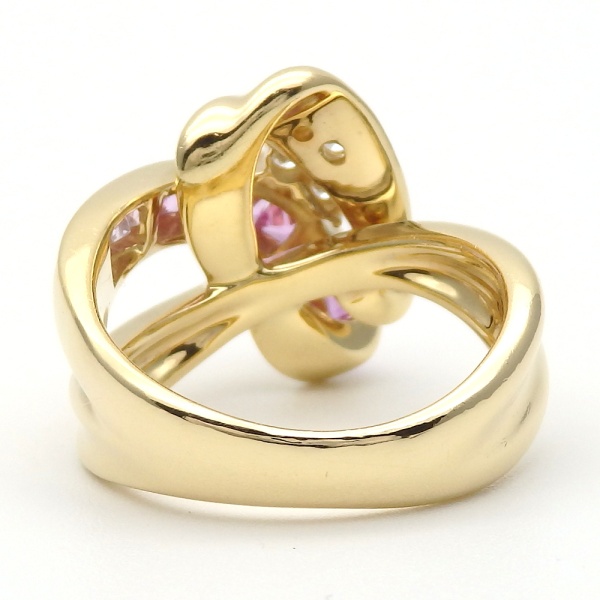 画像3: 【Jeunet】ジュネ　750YG ゴールド　ピンクサファイア 0.76ct ダイヤモンド 0.17ct 指輪　新品仕上済　中古　美品 ダイヤ 　リング 　ブランドジュエリー　レディース　サファイア　質屋　9月誕生石