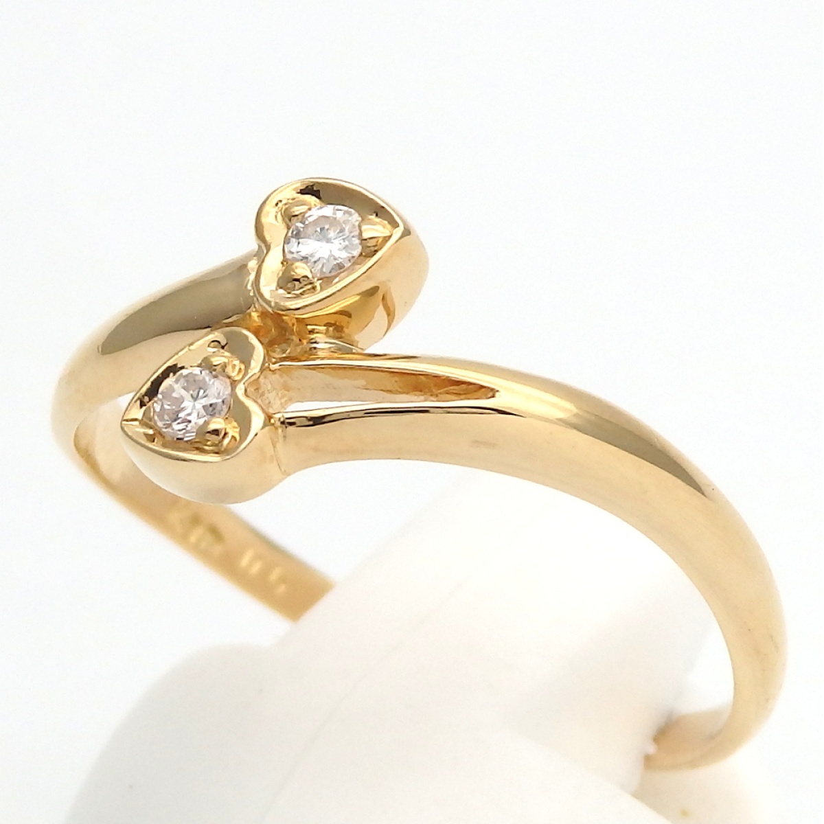 画像2: K18 ゴールド ダイヤモンド　0.06ct 指輪　中古　美品　新品仕上済　レディース　ジュエリー　リング　ダイヤ　ハート　可愛い　プレゼント 質屋　4月誕生石