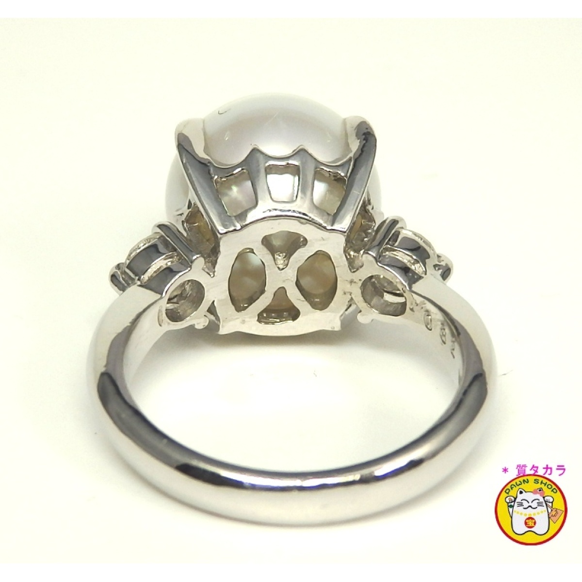 画像4: Pt900　プラチナ　 真珠 12ｍｍ　ダイヤモンド 0.32ct 指輪 　大粒パール　 中古　美品　レディース　ジュエリー　パール　ダイヤ　リング　質屋　6月誕生石