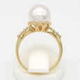画像3: K18　ゴールド　真珠　約8.8ミリ　ダイヤモンド　0.07ct　指輪　中古　美品　レディース　ジュエリー　ダイヤ　リング　パール　アクセサリー　質屋　6月誕生石 (3)