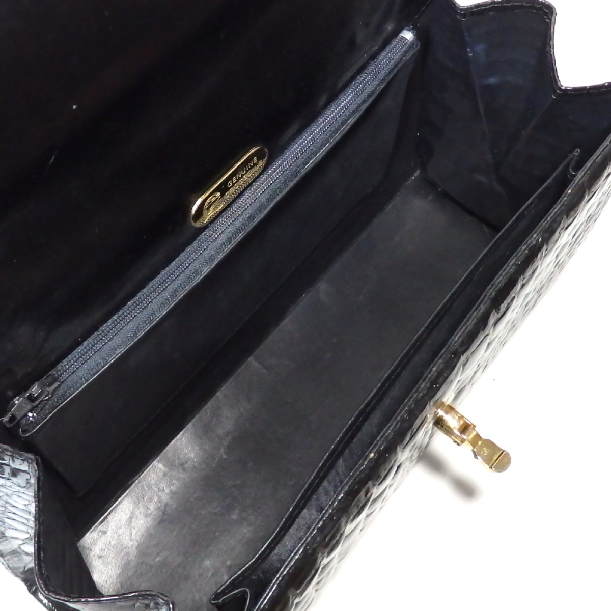M&K】TOKYO クロコダイル レザー ハンドバッグ ブラック クロコ バッグ