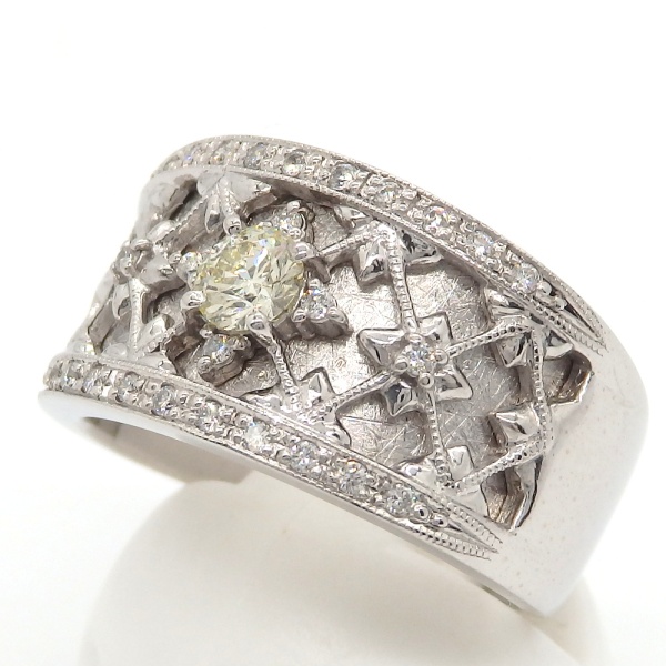 画像2: K18WG ホワイトゴールド ダイヤモンド 0.227ct 0.16ct 指輪 新品仕上済　中古 美品　ダイヤ　4月誕生石　リング　ジュエリー　レディース　幅広　質屋