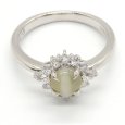 画像3: Pt900 プラチナ　キャッツアイ 0.975ct　ダイヤモンド 0.29ct　指輪 　中古　美品　 ジュエリー リング　ダイヤ　天然クリソベリルキャッツアイ　猫眼石 　レディース 質屋 (3)