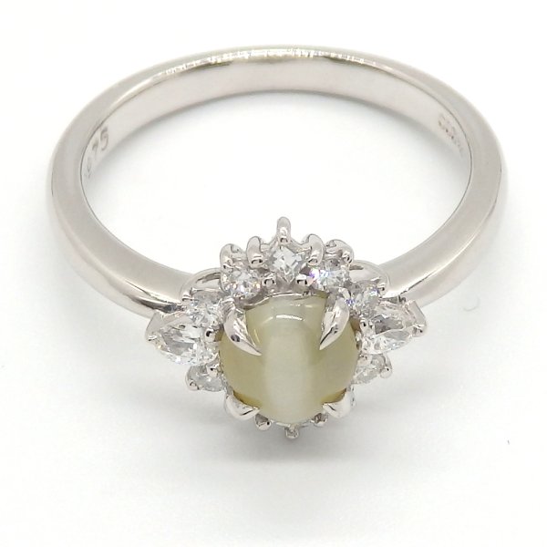 画像3: Pt900 プラチナ　キャッツアイ 0.975ct　ダイヤモンド 0.29ct　指輪 　中古　美品　 ジュエリー リング　ダイヤ　天然クリソベリルキャッツアイ　猫眼石 　レディース 質屋