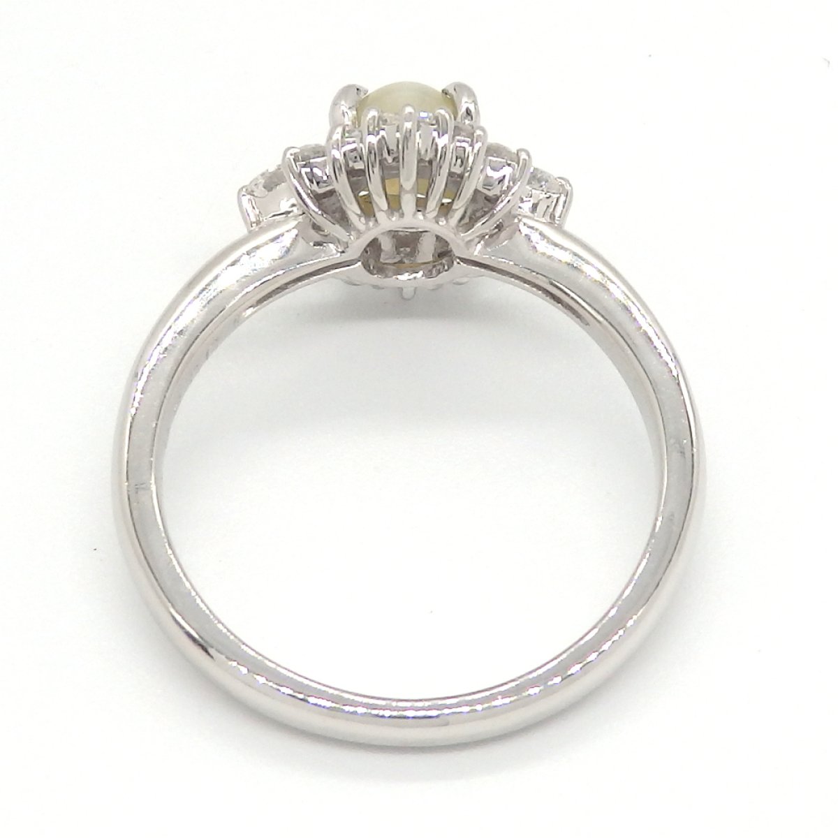 画像4: Pt900 プラチナ　キャッツアイ 0.975ct　ダイヤモンド 0.29ct　指輪 　中古　美品　 ジュエリー リング　ダイヤ　天然クリソベリルキャッツアイ　猫眼石 　レディース 質屋