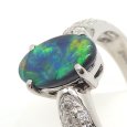 画像3: Pt900 プラチナ ブラックオパール 1.07ct　ダイヤモンド 0.20ct　指輪 ソーティング付　中古　美品　新品仕上済　レディース　ダイヤ ジュエリー　リング　オパール　豪華　質屋 10月誕生石 (3)