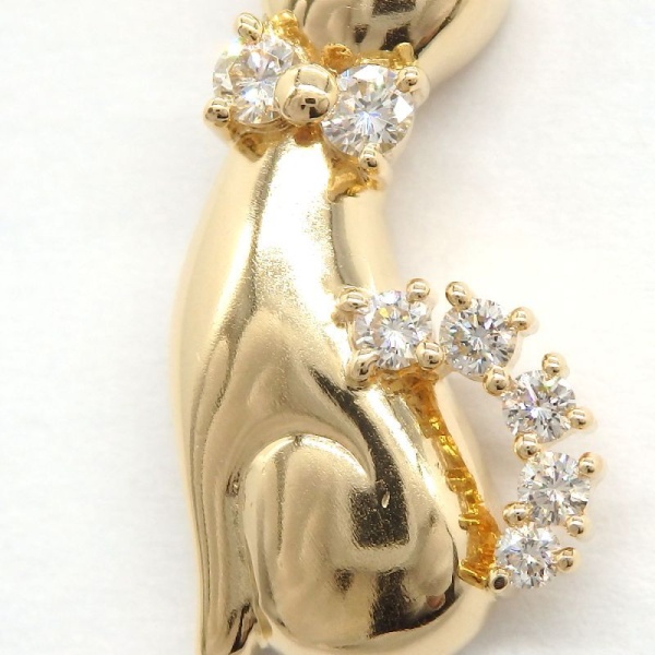 画像2: 【POLA】ポーラ 750 ゴールド ダイヤモンド 0.13ct ペンダント付ネックレス　中古　美品　レディース　キャット ダイヤ　ネコ　ジュエリー 動物　ねこ　猫　質屋　4月誕生石