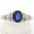 画像1: Pt900 プラチナ サファイア 1.14ct　ダイヤモンド 0.34ct 　指輪 ソーティング付　中古　美品　新品仕上済　ダイヤ　リング　レディース　ジュエリー 　ブルーサファイア　 9月誕生石 質屋 (1)