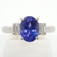 画像1: Pt900 プラチナ　タンザナイト　2.52ct　ダイヤモンド　0.25ct 　指輪 　ソーティング付　中古　美品　新品仕上済　レディース　ジュエリー　リング　天然ゾイサイト　12月誕生石　質屋 (1)