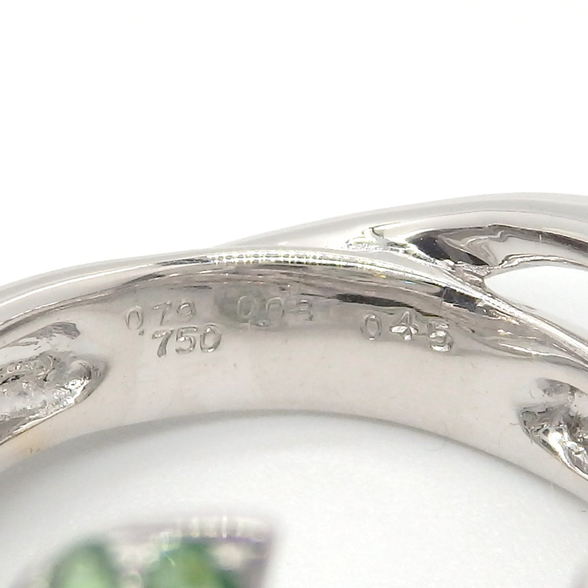 画像5: 750 K18WG ホワイトゴールド  ピンクサファイア 0.79ct  ダイヤ 0.08ct　トルマリン 0.45ct　指輪　中古　美品　ジュエリー　レディース　ダイヤ　リング　フラワー　花　ピンク　質屋