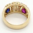 画像3: K18 ゴールド K18YG イエローゴールド  ダイヤモンド 0.25ct　ルビー 0.48ct　サファイア 0.40ct　エメラルド 0.30ct　指輪 中古　美品　新品仕上済　質屋　誕生石 　マルチ　 レディース　ジュエリー　ダイヤ　リング (3)