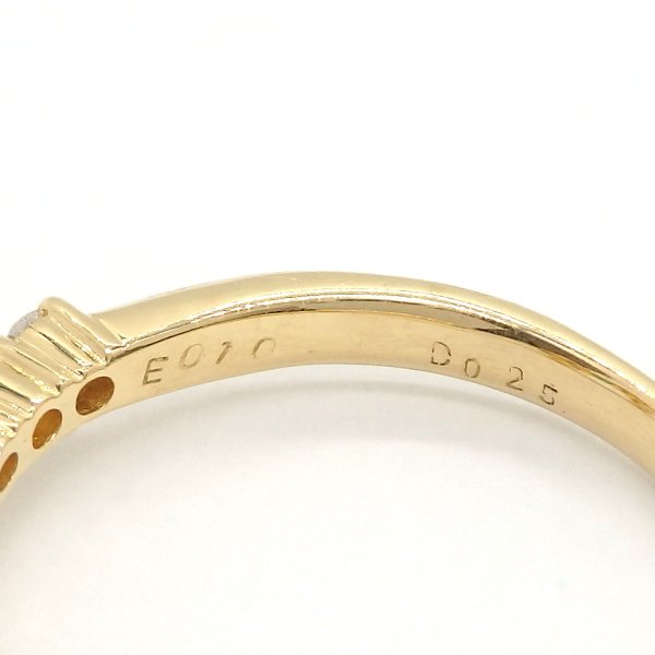 画像5: K18 ゴールド K18YG イエローゴールド　エメラルド 0.10ct ダイヤモンド 0.25ct　指輪 　リボン　中古　美品　質屋　5月誕生石 レディース　ジュエリー　ダイヤ　リング