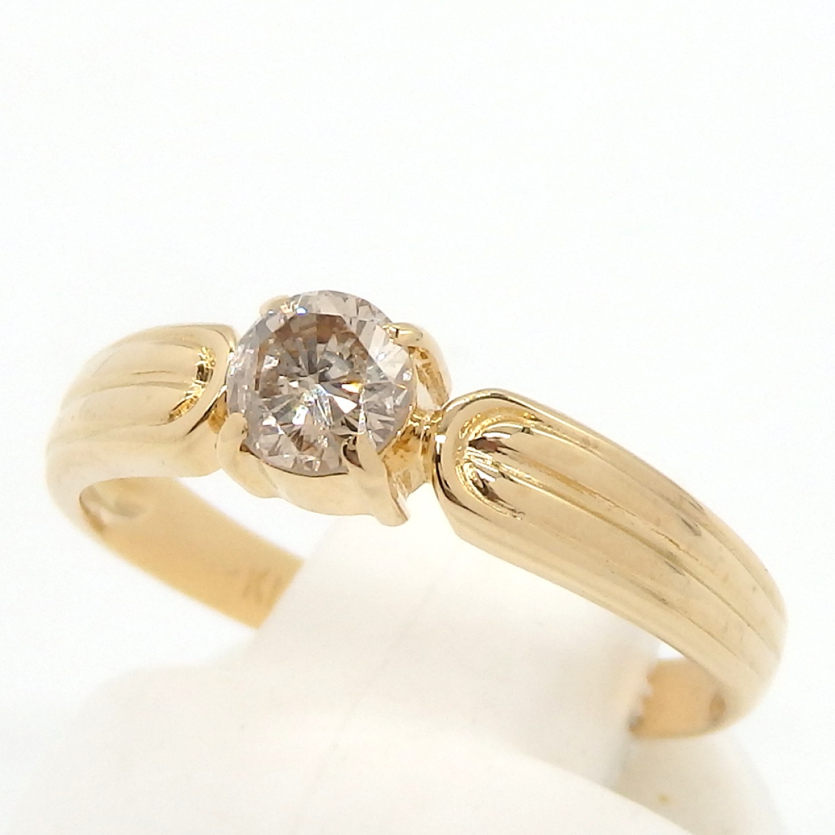 画像2: K18 ゴールド ダイヤモンド 0.30ct　ブラウン　指輪 中古　美品　新品仕上済　質屋　4月誕生石 レディース　ジュエリー　ダイヤ　リング