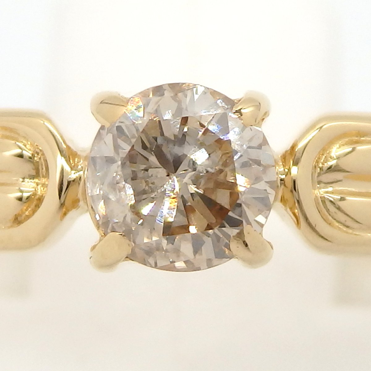 画像4: K18 ゴールド  K18YG イエローゴールド　ダイヤモンド 0.30ct　ブラウン　指輪 中古　美品　新品仕上済　質屋　4月誕生石 レディース　ジュエリー　ダイヤ　リング