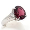 画像2: Pt850　プラチナ アルマンダイト ガーネット 4.33ct ダイヤモンド 0.17ct 指輪 ソーティング付 中古 美品 リング レディース 質屋　1月誕生石　新品仕上済　ジュエリー (2)